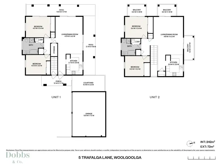 Floorplan of Homely house listing, 1 & 2/5 Trafalgar Lane, Woolgoolga NSW 2456