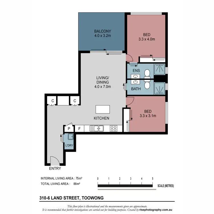 Floorplan of Homely unit listing, 310/6 Land Street, Toowong QLD 4066