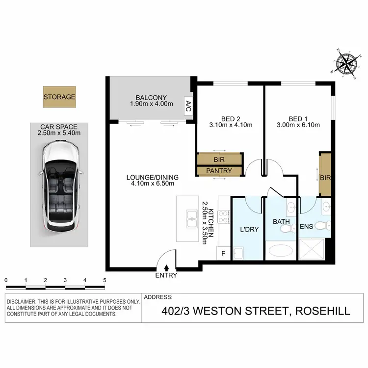 Floorplan of Homely apartment listing, 402/3-5 Weston Street, Rosehill NSW 2142