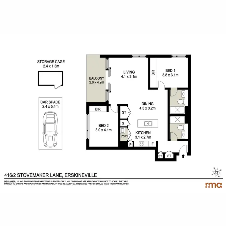 Floorplan of Homely apartment listing, 416/2 Stovemaker Lane, Erskineville NSW 2043