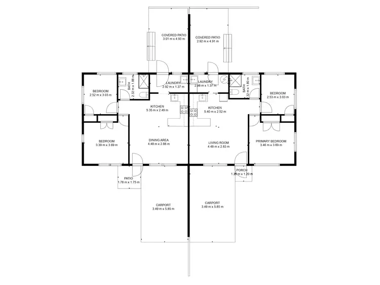 Floorplan of Homely semi-detached listing, 51 Lamb Street, Walkervale QLD 4670