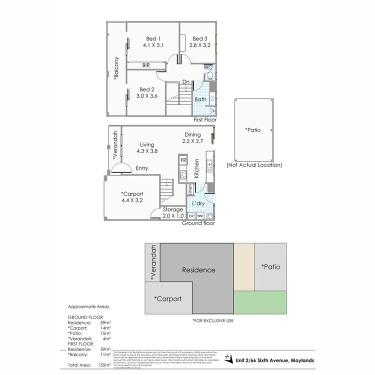 Floorplan of Homely townhouse listing, 2/66 Sixth Avenue, Maylands WA 6051