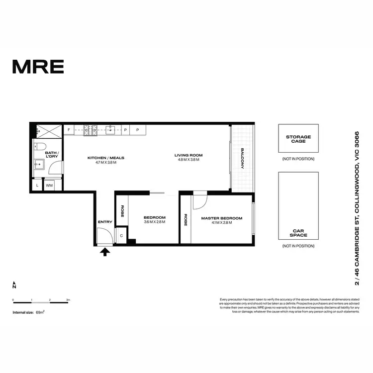 Floorplan of Homely apartment listing, 2/46 Cambridge Street, Collingwood VIC 3066