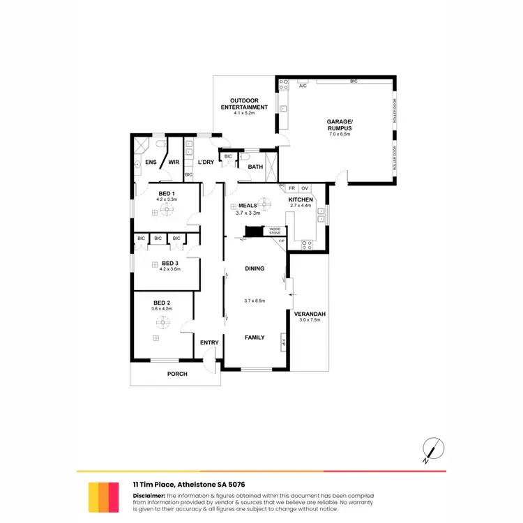 Floorplan of Homely house listing, 11 Tim Place, Athelstone SA 5076