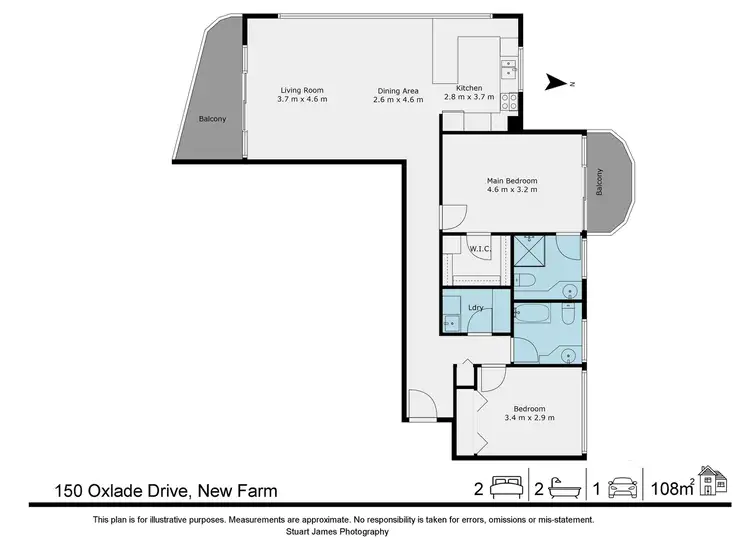 Floorplan of Homely apartment listing, 504/150 Oxlade Drive, New Farm QLD 4005