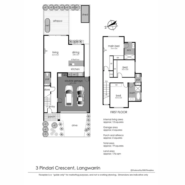 Floorplan of Homely house listing, 3 Pindari Crescent, Langwarrin VIC 3910