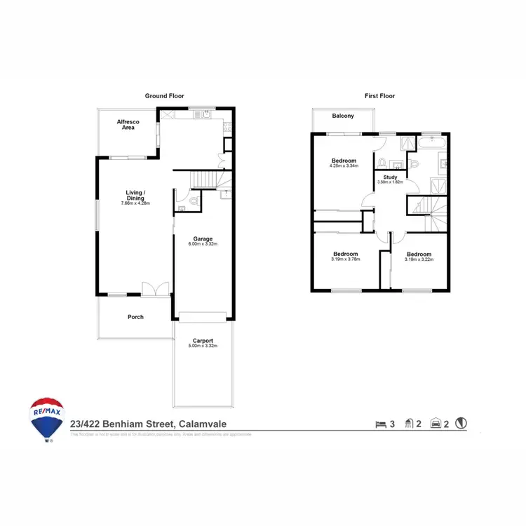 Floorplan of Homely townhouse listing, 23/422 Benhiam Street, Calamvale QLD 4116