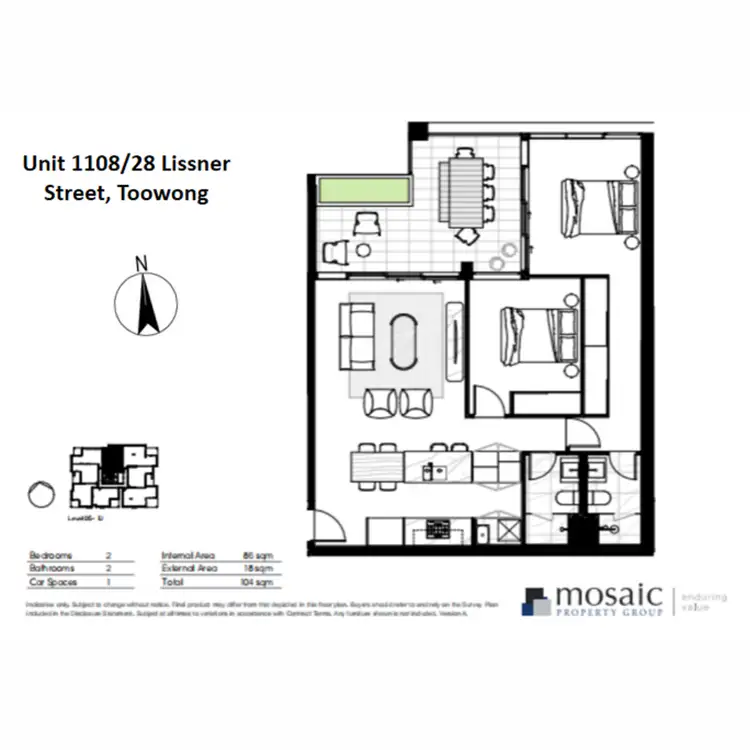 Floorplan of Homely apartment listing, 1108/28 Lissner Street, Toowong QLD 4066