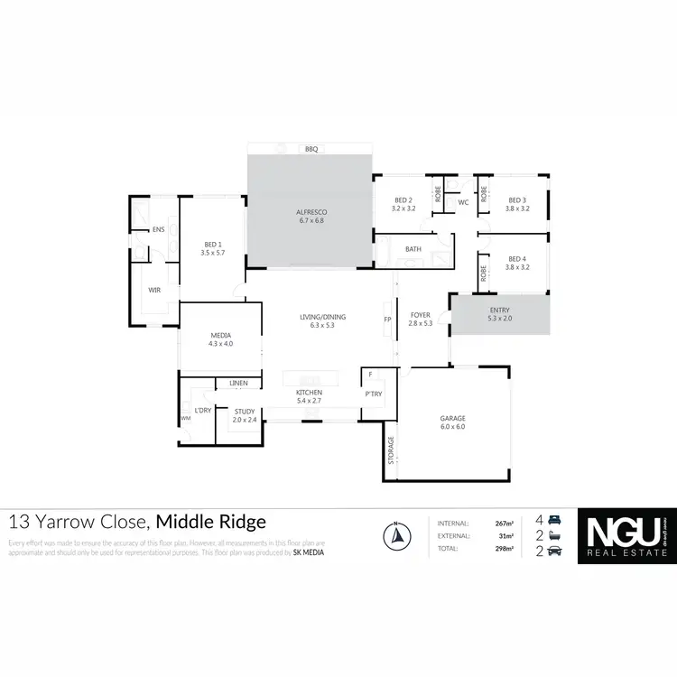Floorplan of Homely house listing, 13 Yarrow Close, Middle Ridge QLD 4350