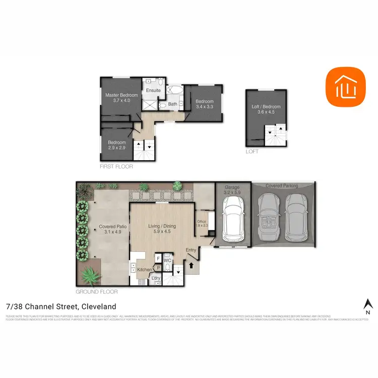 Floorplan of Homely townhouse listing, 7/38 Channel Street, Cleveland QLD 4163
