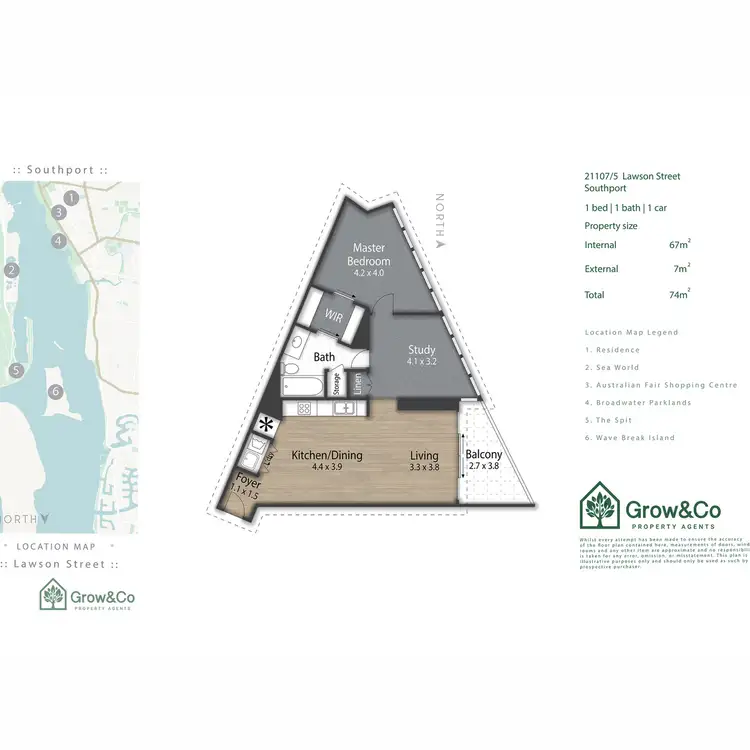 Floorplan of Homely apartment listing, 21107/5 Lawson Street, Southport QLD 4215