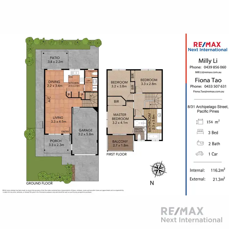 Floorplan of Homely townhouse listing, 8/31 Archipelago Street, Pacific Pines QLD 4211