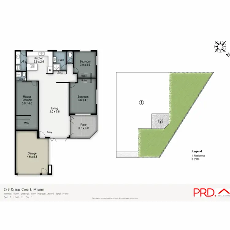 Floorplan of Homely semi-detached listing, 2/9 Crisp Court, Miami QLD 4220