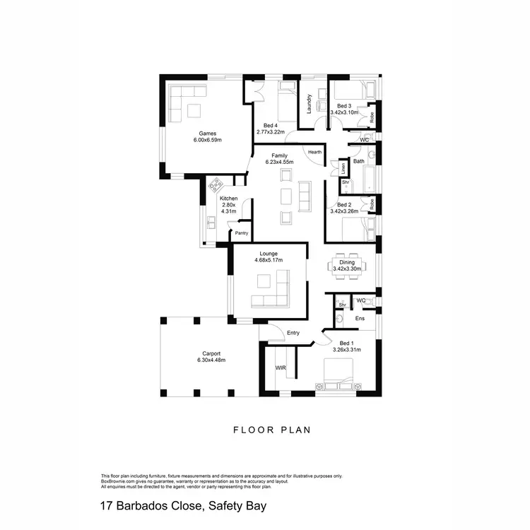 Floorplan of Homely house listing, 17 Barbados Close, Safety Bay WA 6169