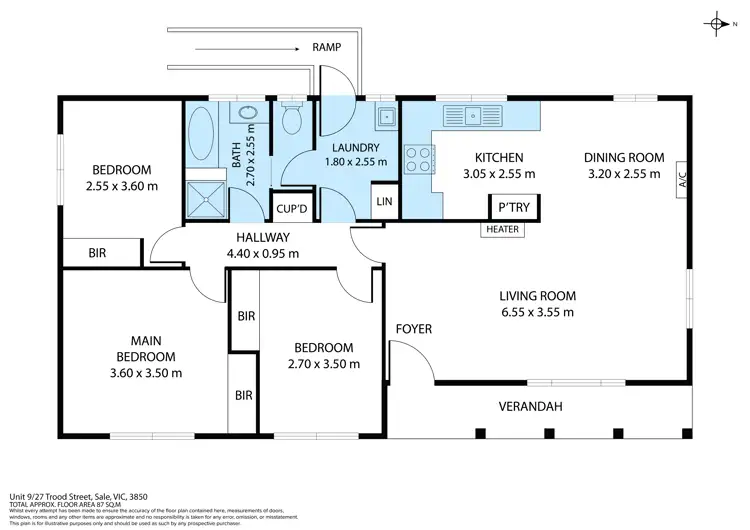 Floorplan of Homely unit listing, 9/27 Trood Street, Sale VIC 3850
