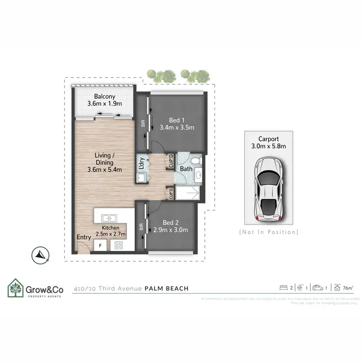 Floorplan of Homely unit listing, 410/10 Third Avenue, Palm Beach QLD 4221