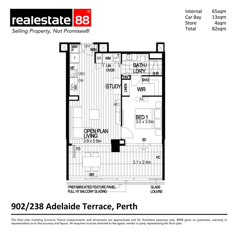 Floorplan of Homely apartment listing, 902/238 Adelaide Terrace, Perth WA 6000