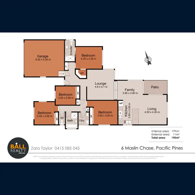 Floorplan of Homely house listing, 6 Maslin Chase, Pacific Pines QLD 4211
