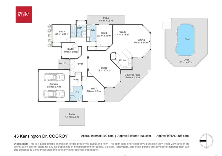 Floorplan of Homely house listing, 43 Kensington Drive, Cooroy QLD 4563