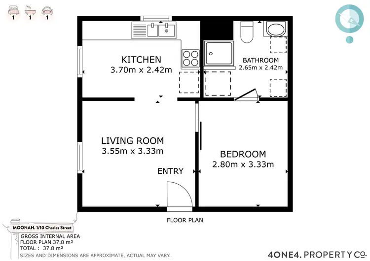 Floorplan of Homely unit listing, 1/10 Charles Street, Moonah TAS 7009