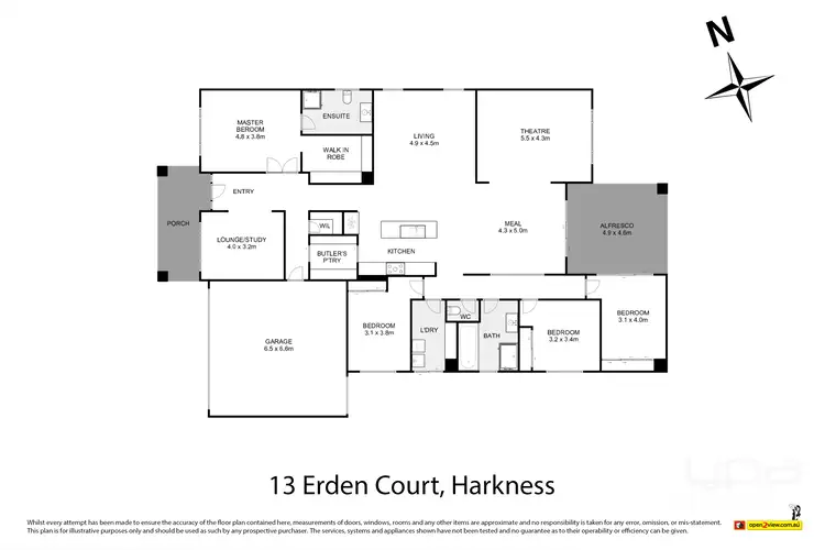 Floorplan of Homely house listing, 13 Erden Court, Harkness VIC 3337
