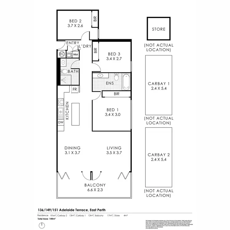 Floorplan of Homely apartment listing, 136/149-151 Adelaide Terrace, East Perth WA 6004