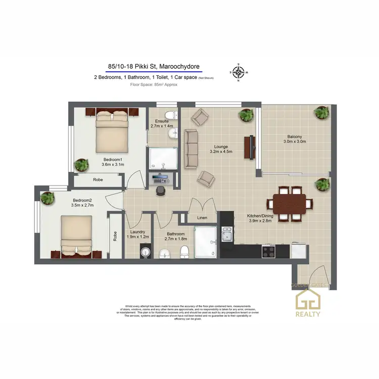 Floorplan of Homely apartment listing, 85/10 - 12 Pikki Street, Maroochydore QLD 4558
