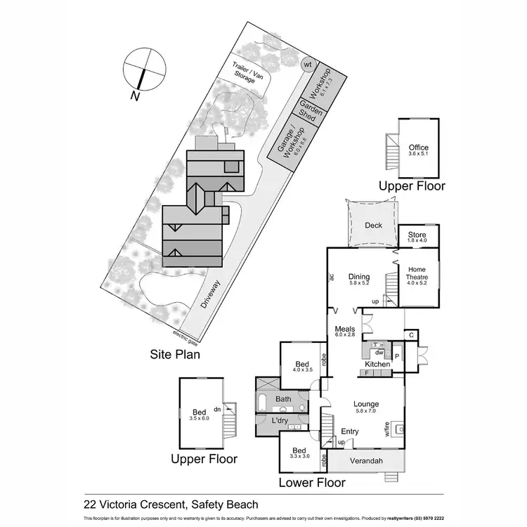 Floorplan of Homely house listing, 22 Victoria Crescent, Safety Beach VIC 3936