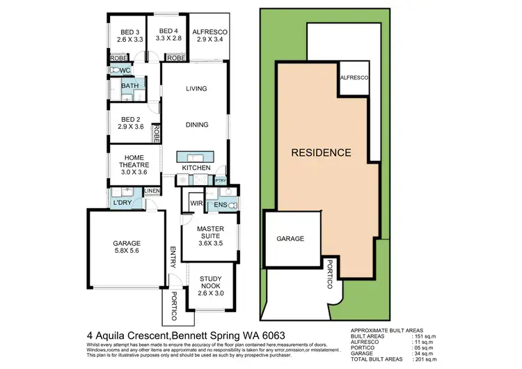 Floorplan of Homely house listing, 4 Aquila Crescent, Bennett Springs WA 6063