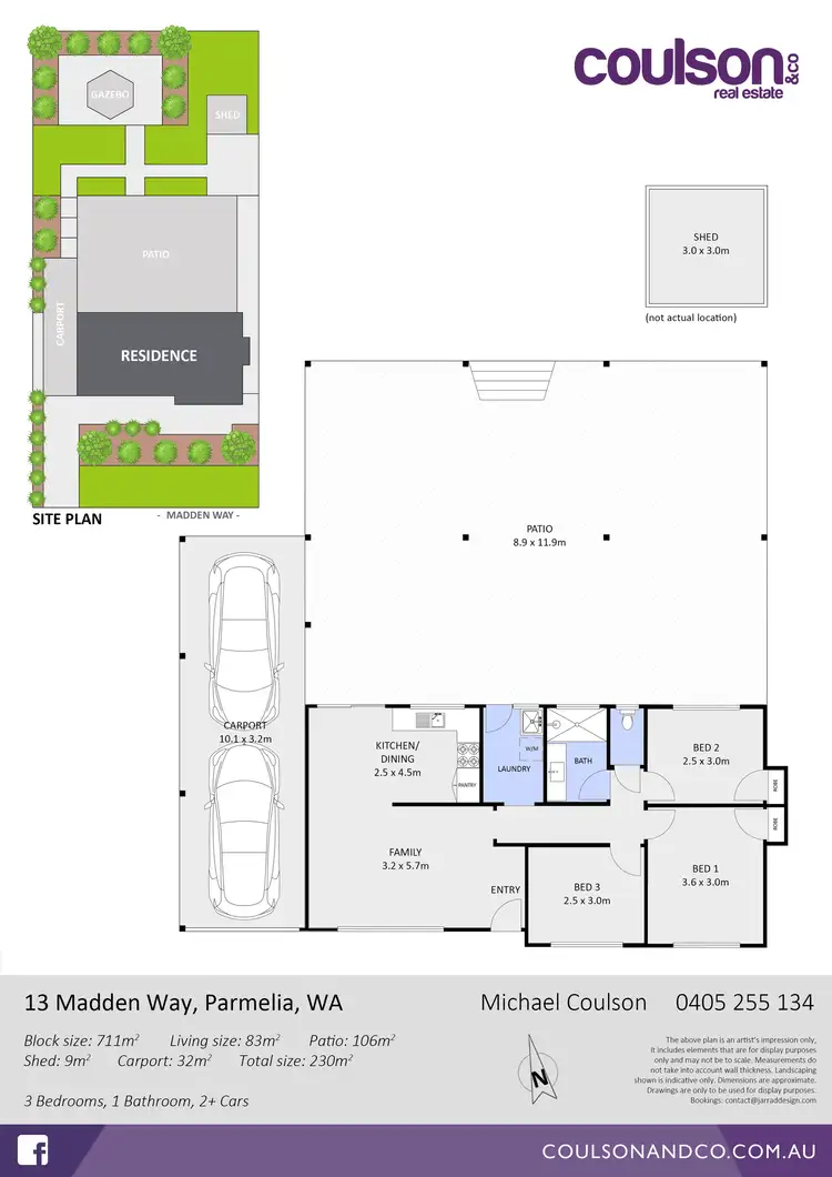 Floorplan of Homely house listing, 13 Madden Way, Parmelia WA 6167