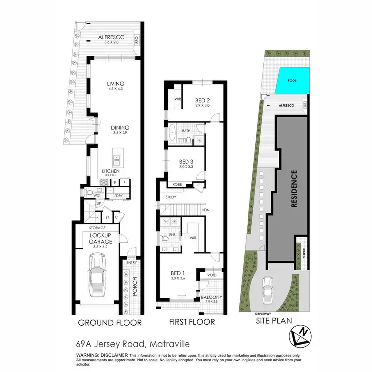 Floorplan of Homely semi-detached listing, 69A Jersey Road, Matraville NSW 2036