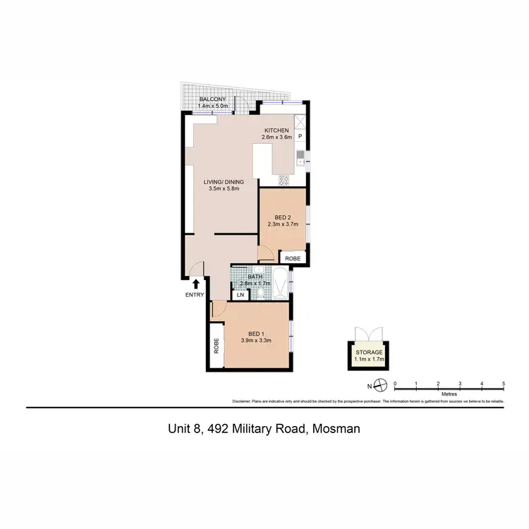 Floorplan of Homely apartment listing, 8/492 Military Road (entry via Hale Road), Mosman NSW 2088