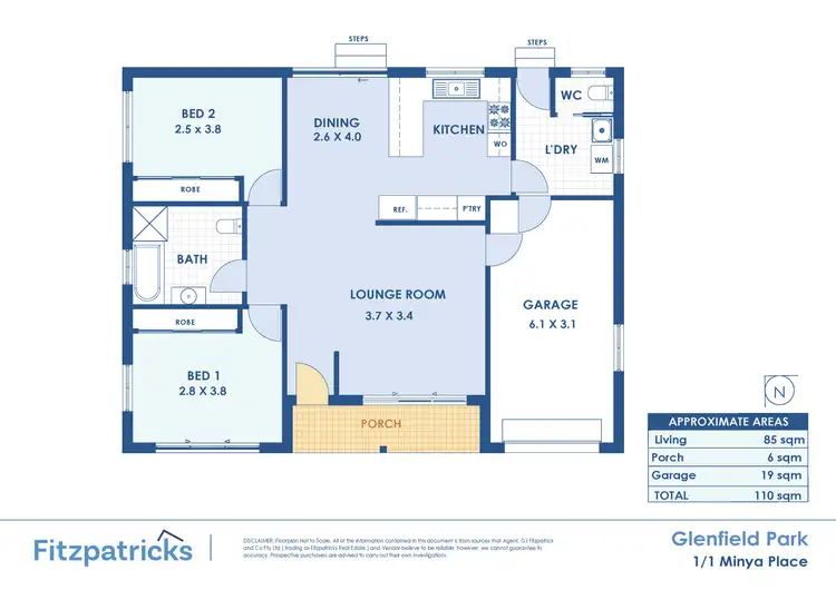 Floorplan of Homely house listing, 1/1 Minya Place, Glenfield Park NSW 2650