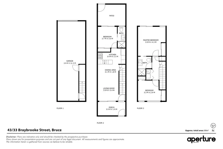 Floorplan of Homely townhouse listing, 43/33 Braybrooke Street, Bruce ACT 2617