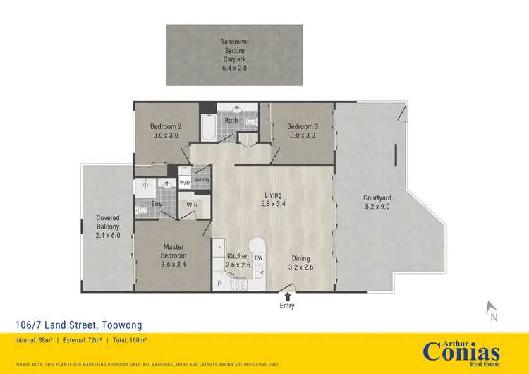 Floorplan of Homely apartment listing, 106/3 Land Street, Toowong QLD 4066