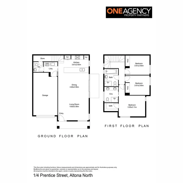 Floorplan of Homely townhouse listing, 1/4 Prentice Street, Altona North VIC 3025