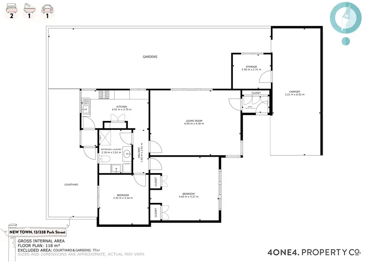 Floorplan of Homely unit listing, 13/338 Park Street, New Town TAS 7008