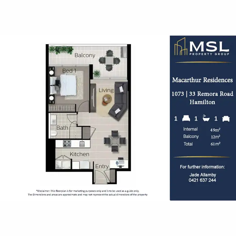 Floorplan of Homely apartment listing, 1073/33 Remora Road, Hamilton QLD 4007