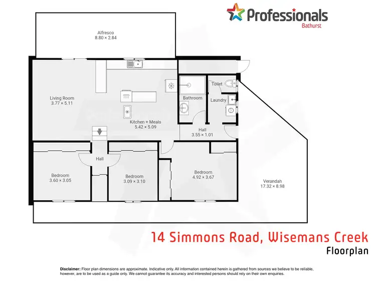 Floorplan of Homely rural property listing, 14 Simmons Road, Wisemans Creek NSW 2795
