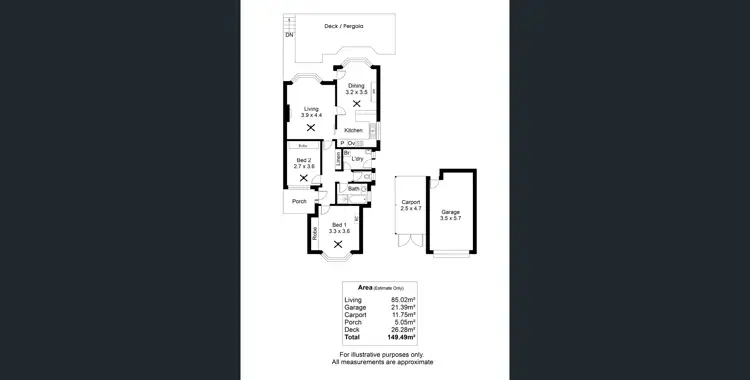 Floorplan of Homely unit listing, 2/8 Hansen Court, West Lakes Shore SA 5020