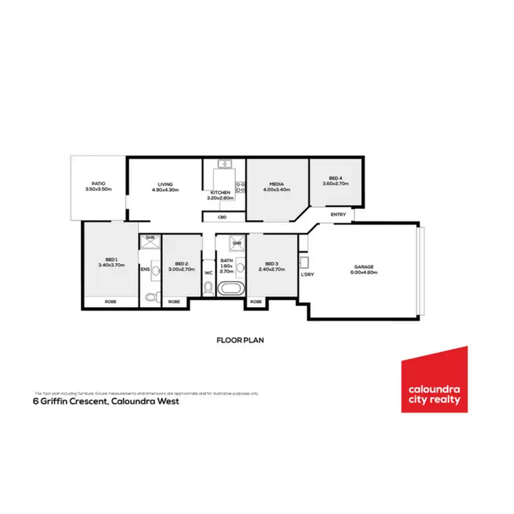 Floorplan of Homely house listing, 6 Griffin Crescent, Caloundra West QLD 4551