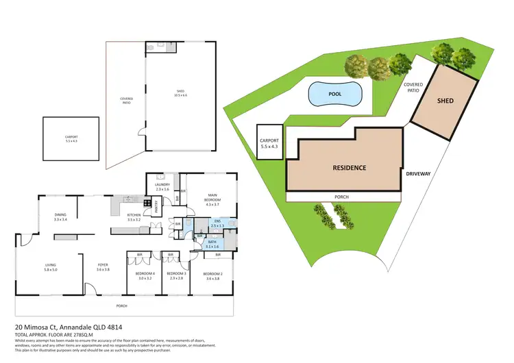 Floorplan of Homely house listing, 20 Mimosa Court, Annandale QLD 4814