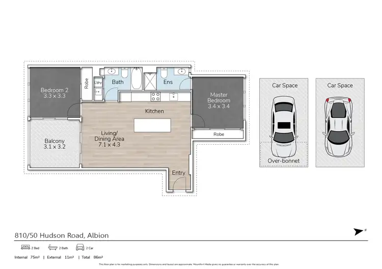 Floorplan of Homely apartment listing, 810/50 Hudson Road, Albion QLD 4010