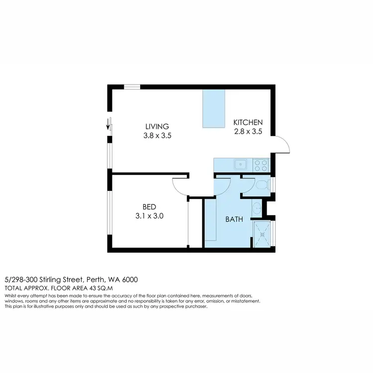 Floorplan of Homely apartment listing, 5/298-300 Stirling Street, Perth WA 6000