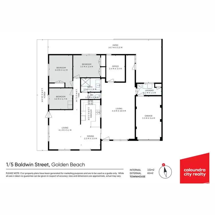 Floorplan of Homely unit listing, 1/5 Baldwin Street, Golden Beach QLD 4551