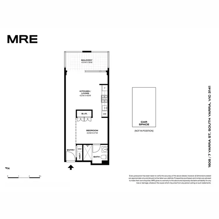 Floorplan of Homely apartment listing, 1608/7 Yarra Street, South Yarra VIC 3141
