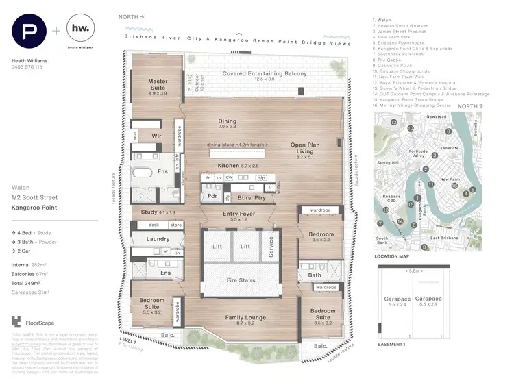 Floorplan of Homely apartment listing, 1/2 Scott Street, Kangaroo Point QLD 4169
