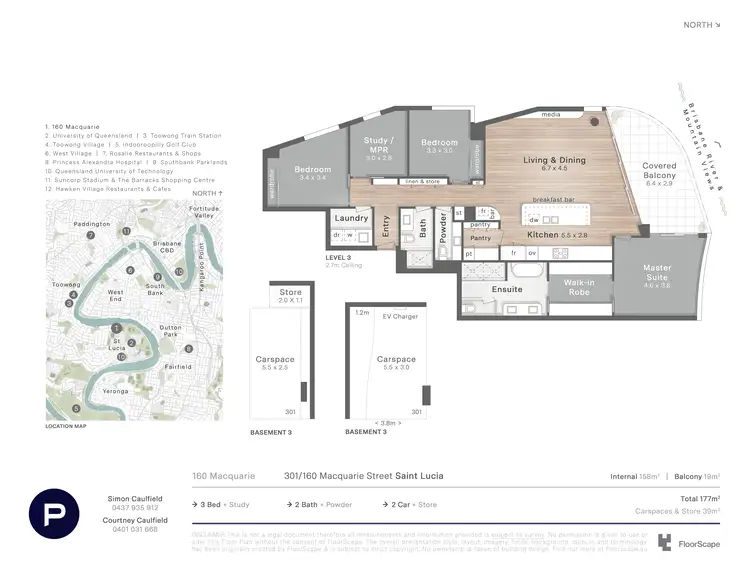 Floorplan of Homely apartment listing, 301/160 Macquarie Street, St Lucia QLD 4067