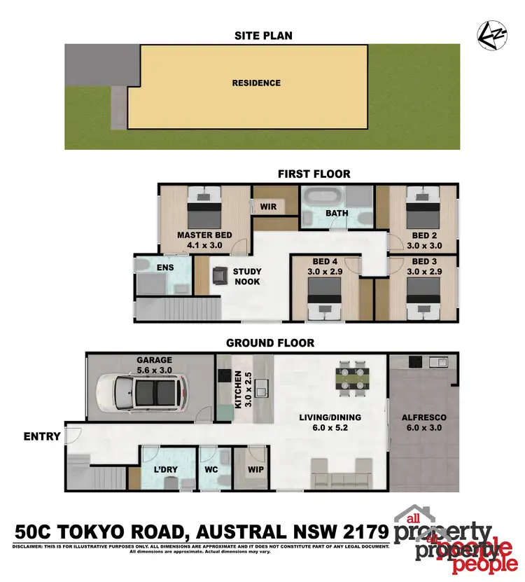 Floorplan of Homely semi-detached listing, 50C Tokyo Road, Austral NSW 2179