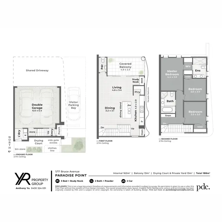 Floorplan of Homely townhouse listing, 1/17 Bruce Avenue, Paradise Point QLD 4216